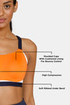 Zelocity High Impact Quick Dry Sports Bra - Orange — thumbnail 7